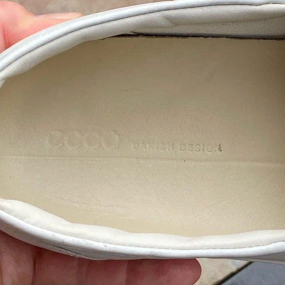 Ecco Women's Cream Woven Slip-On Sneakers - Picture 11 of 12